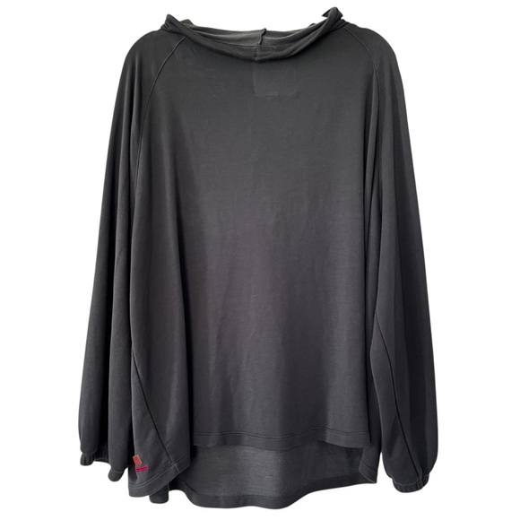 Peace Love World Oversized Drawstring Top in Olive Green size 1X - Picture 2 of 9